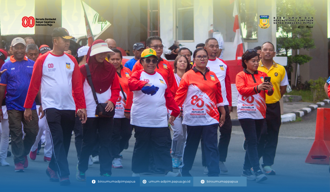 Semarak Jalan Santai dan Launching HUT ke-80 RI Tingkat Provinsi Papua, Pj Sekda Ajak Sukseskan PSU